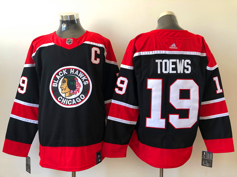Men's Chicago Blackhawks Jonathan Toews #19 Black Jersey
